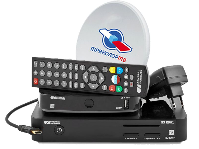 Комплект Трколор на 2 ТВ с ресиверами GS E501/GS C591 купить в Черноголовке